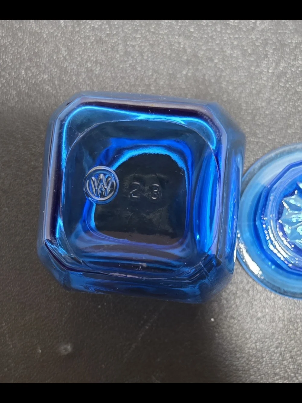 Cobalt Blue Glass Black Pepper Jar
